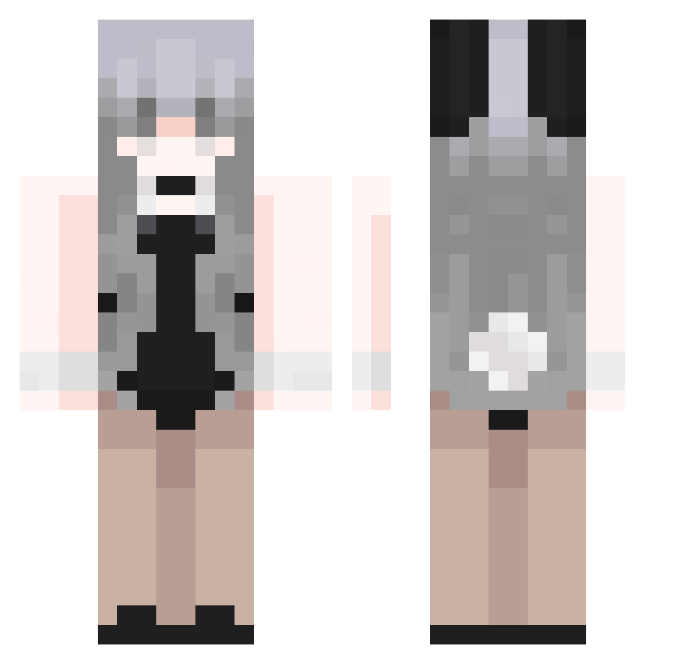 wlo1 Minecraft skin, front and back view