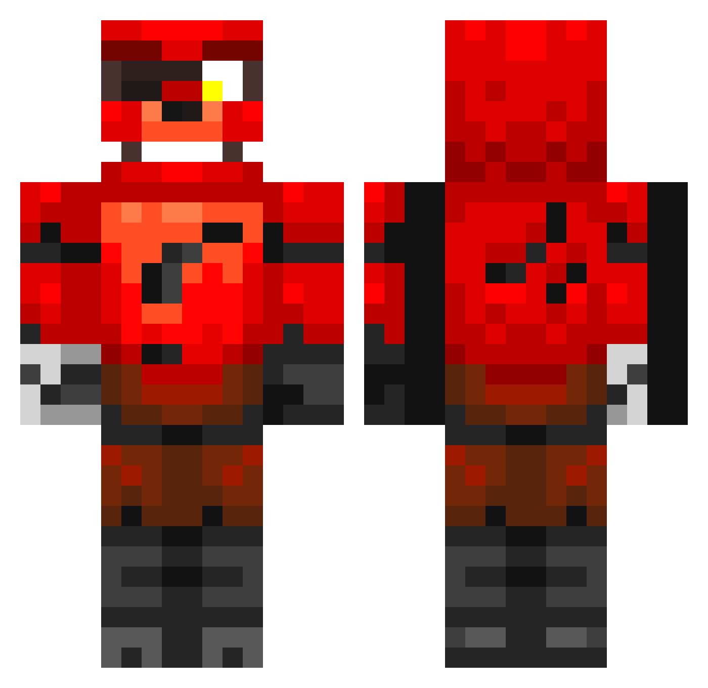 Blaxelpy Minecraft skin, front and back view