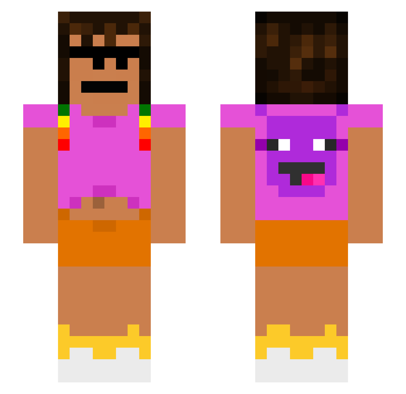memories_mp4 Minecraft skin, front and back view
