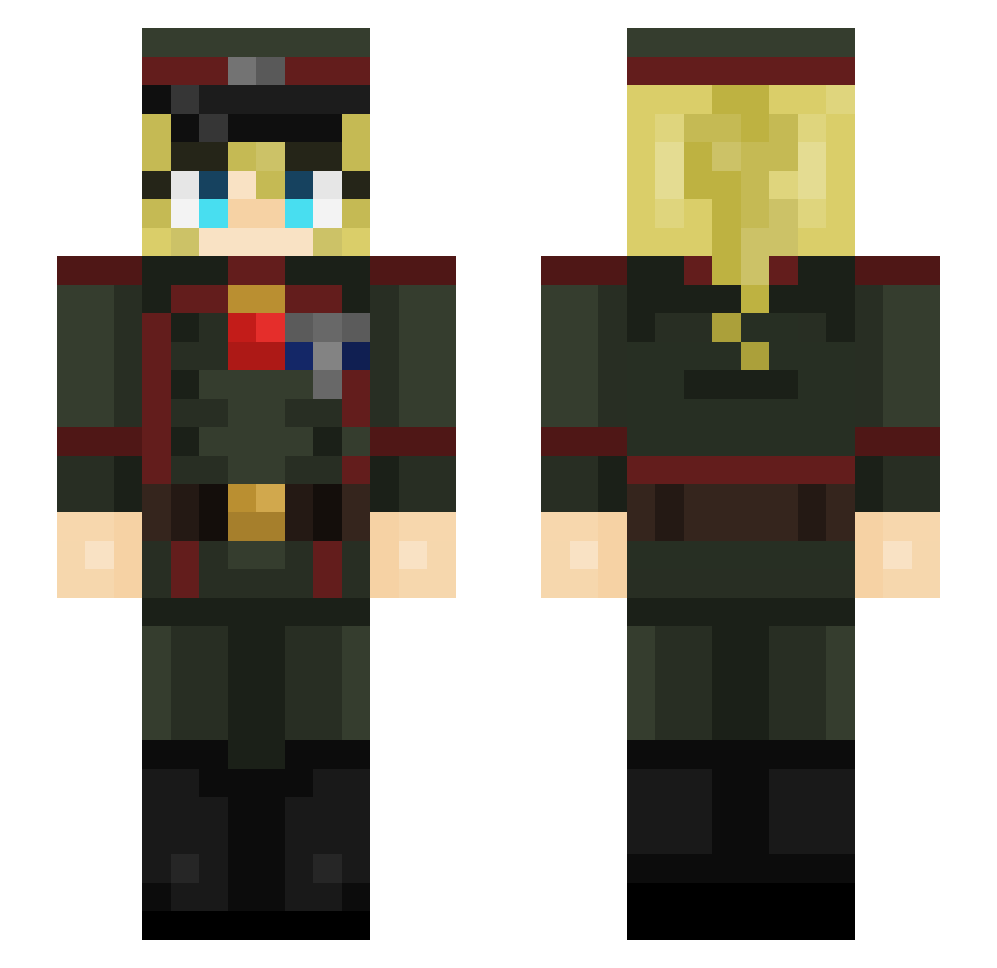 ZachAffron Minecraft skin, front and back view
