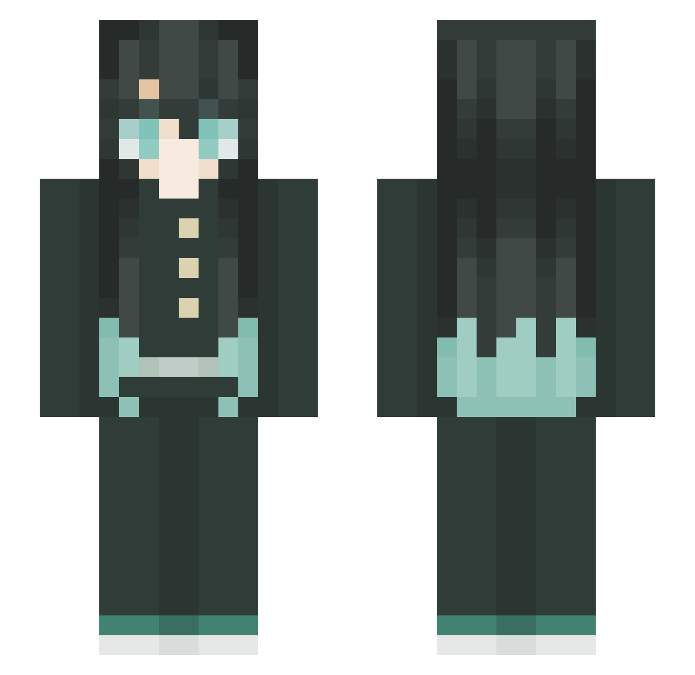 sadcocoa2391 Minecraft skin, front and back view