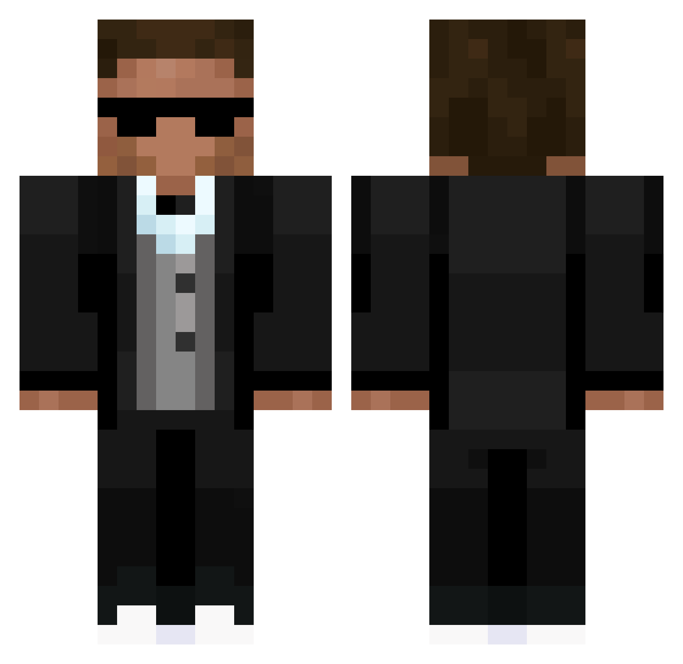 Hakubia Minecraft skin, front and back view