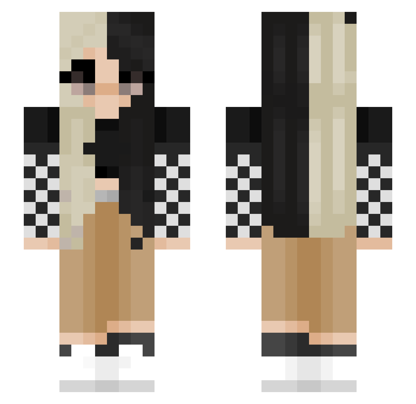 furgas Minecraft skin, front and back view