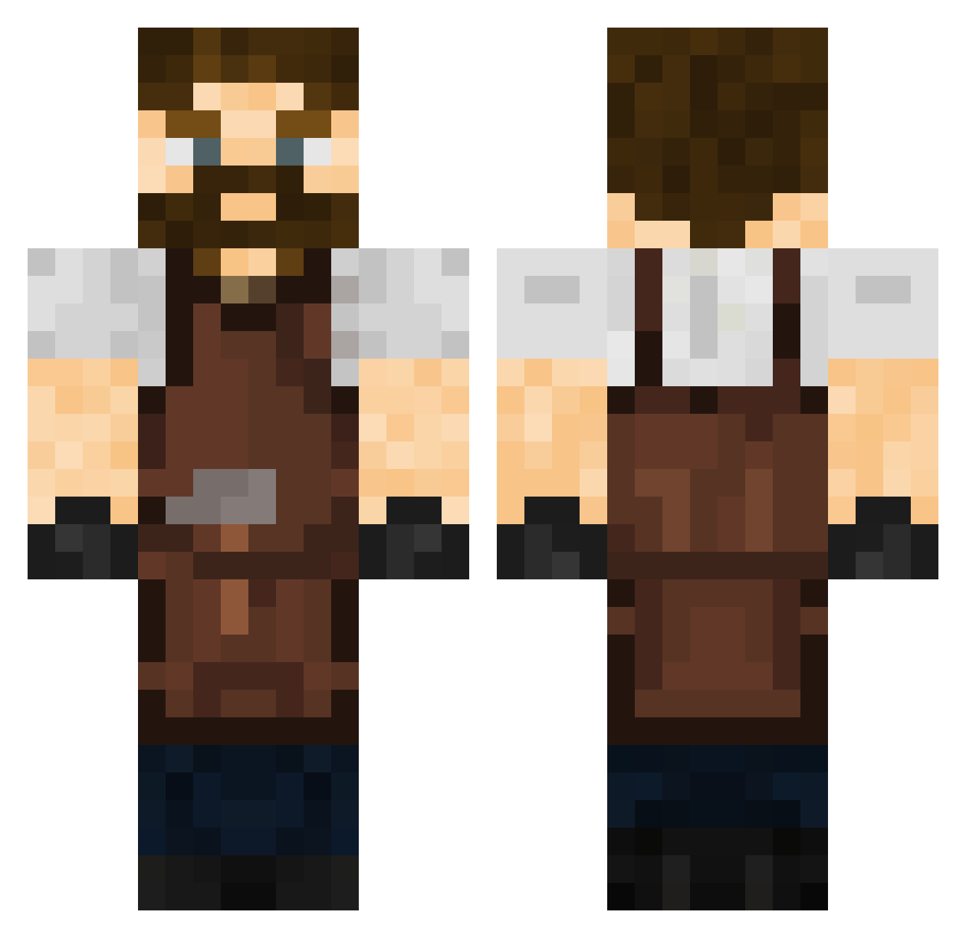 Freckenbork Minecraft skin, front and back view