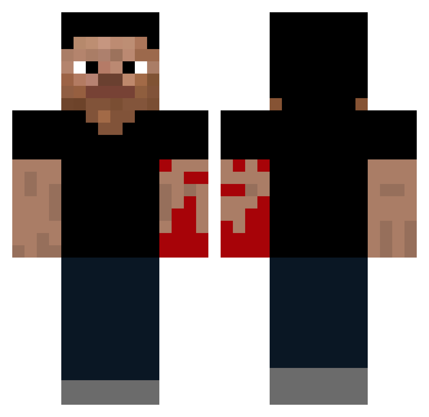 Elperris Minecraft skin, front and back view