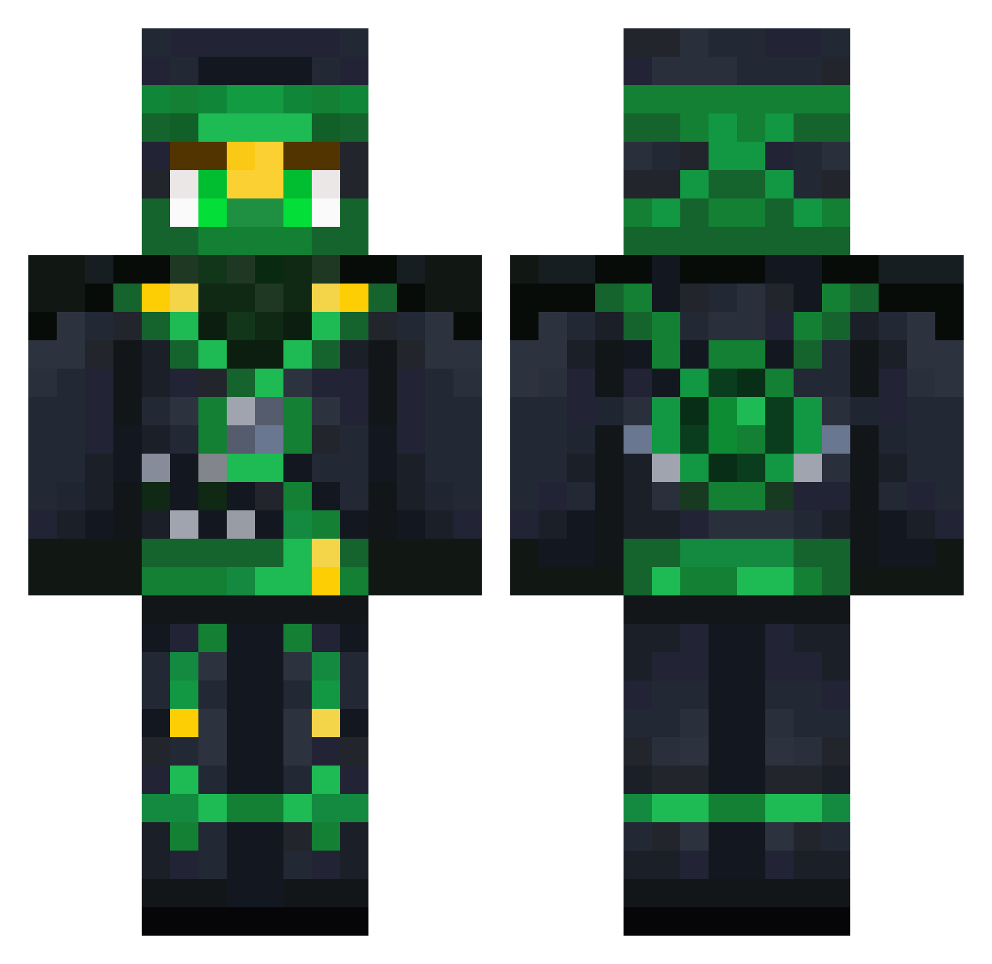 gallx Minecraft skin, front and back view