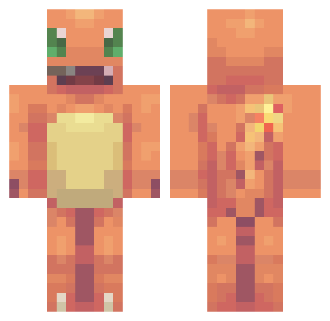 Rhoyz Minecraft skin, front and back view