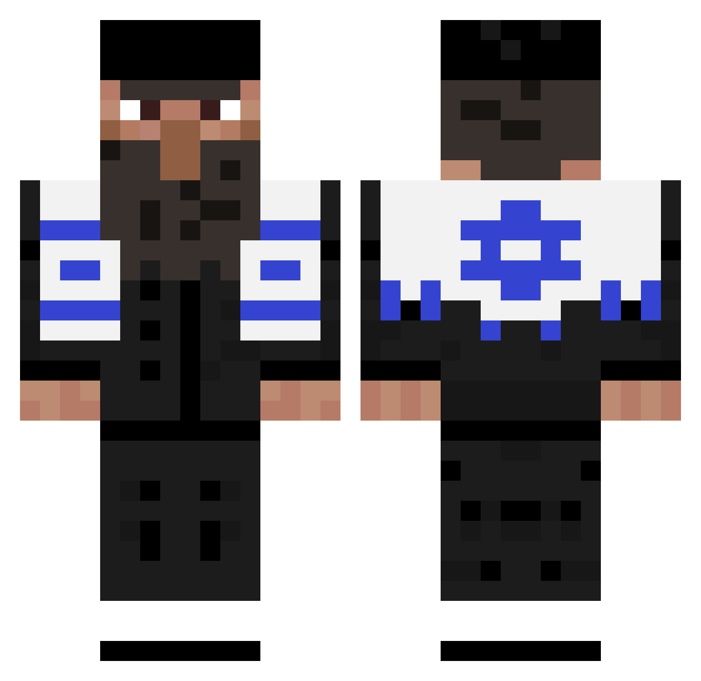 MMMM05 Minecraft skin, front and back view