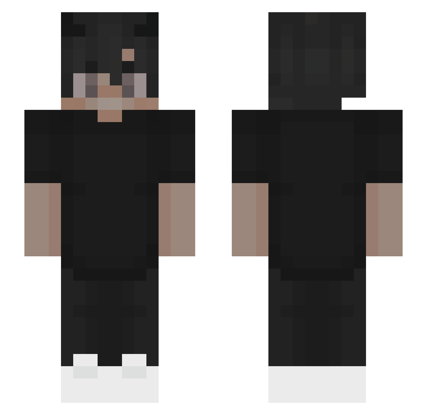 nREXO Minecraft skin, front and back view