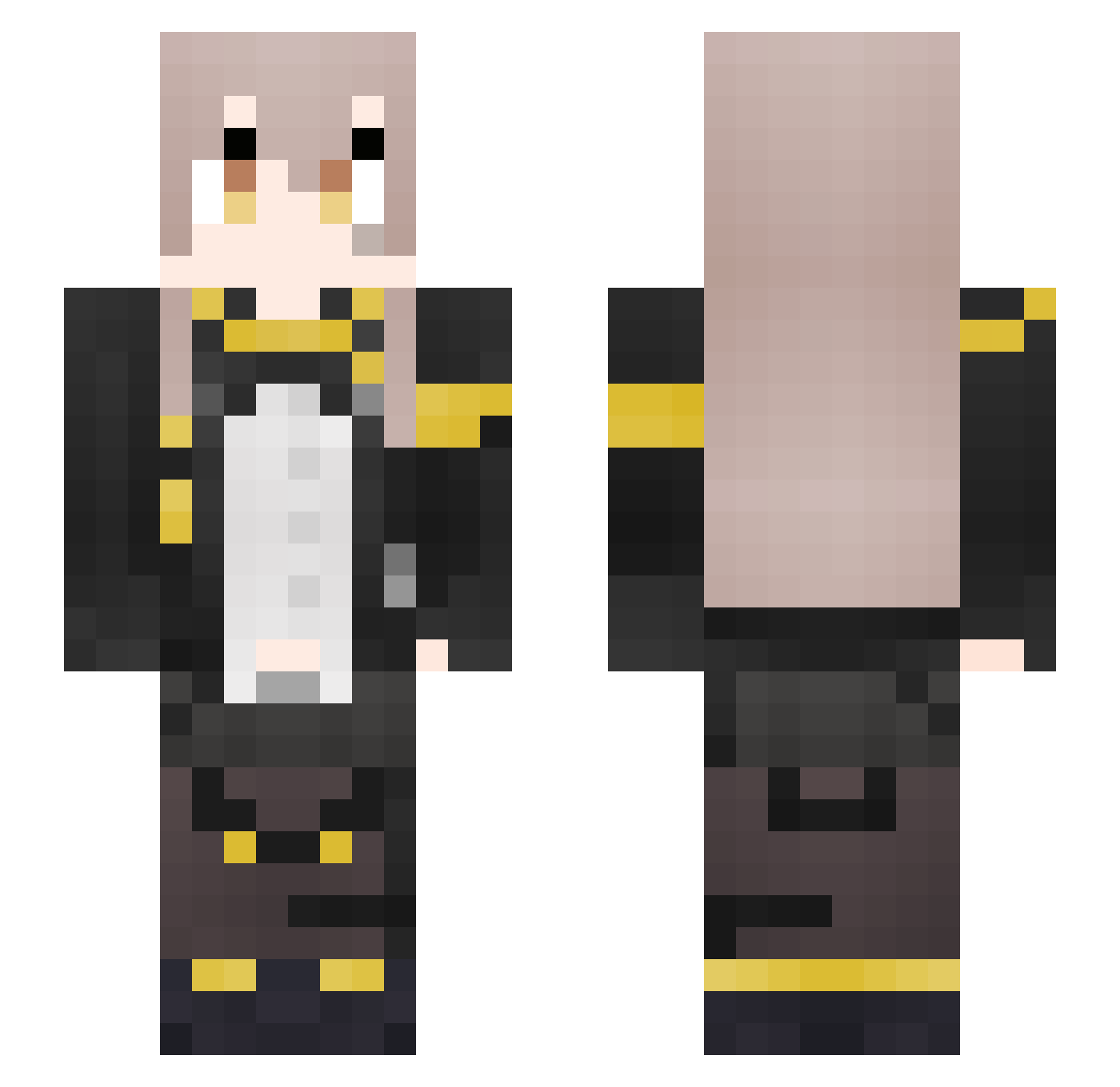 Gimlet Minecraft skin, front and back view