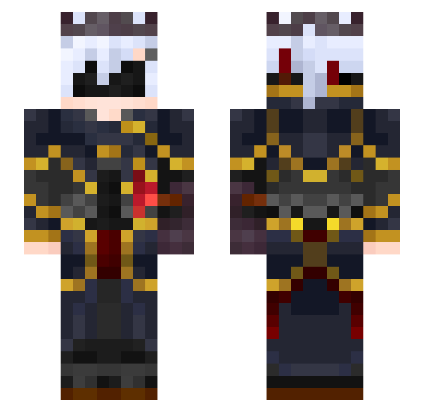 NullData Minecraft skin, front and back view