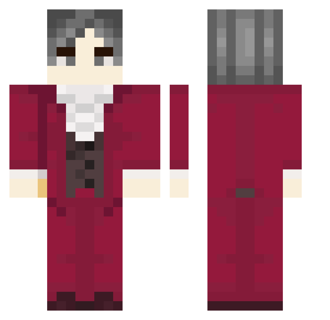 _Mortal_ Minecraft skin, front and back view