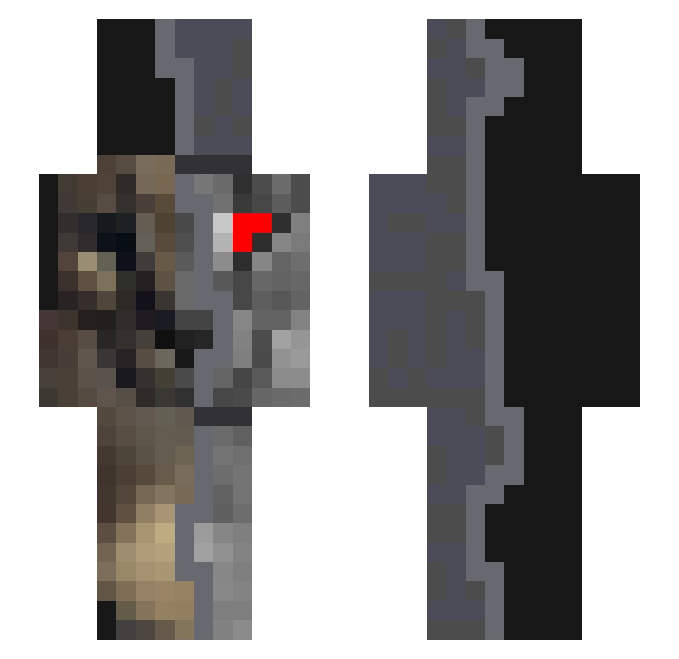 Nrero Minecraft skin, front and back view