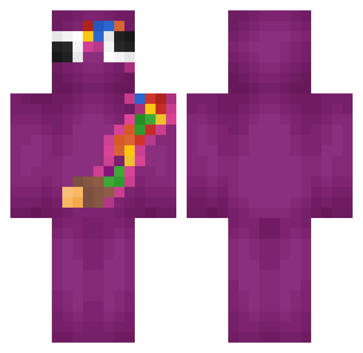 Qualitystreet123 Minecraft skin, front and back view