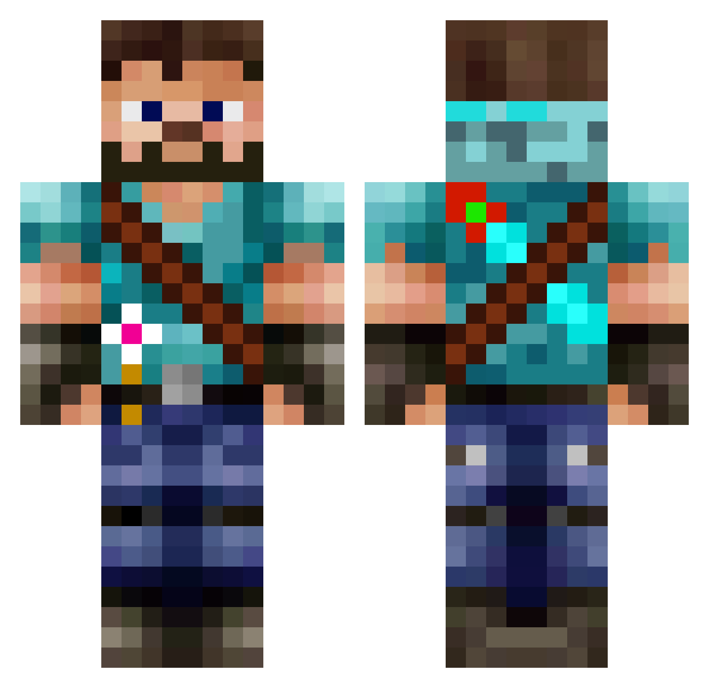 ReEngage Minecraft skin, front and back view