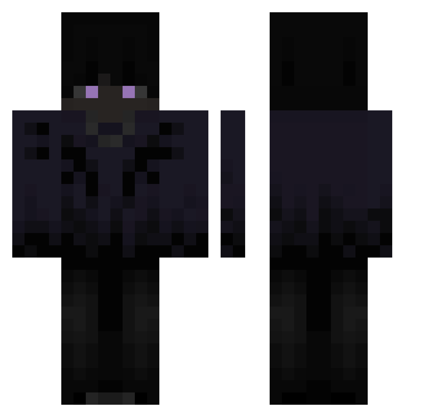 HugeHCHD Minecraft skin, front and back view
