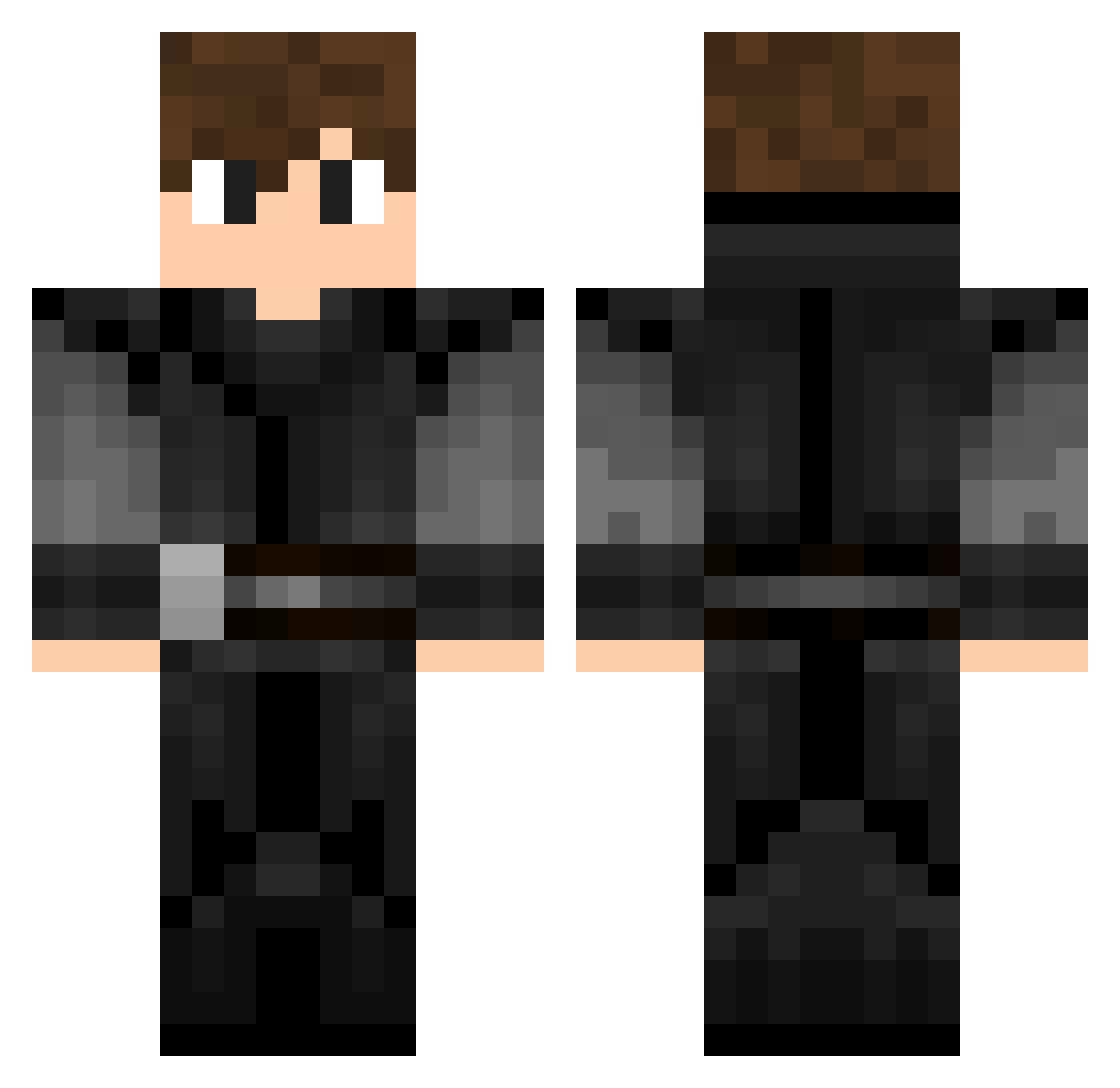 Flashii Minecraft skin, front and back view