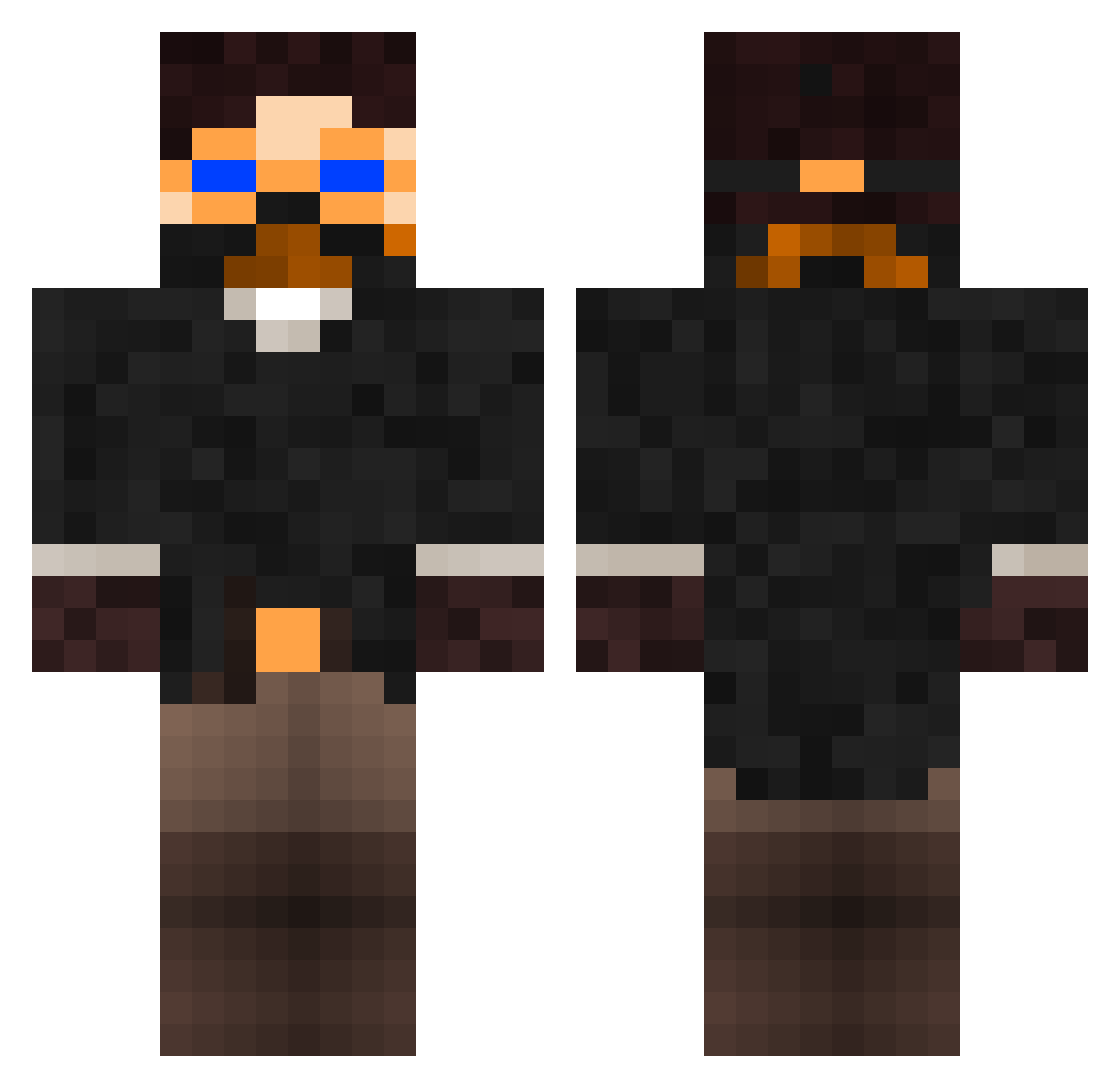 JPHawkins Minecraft skin, front and back view