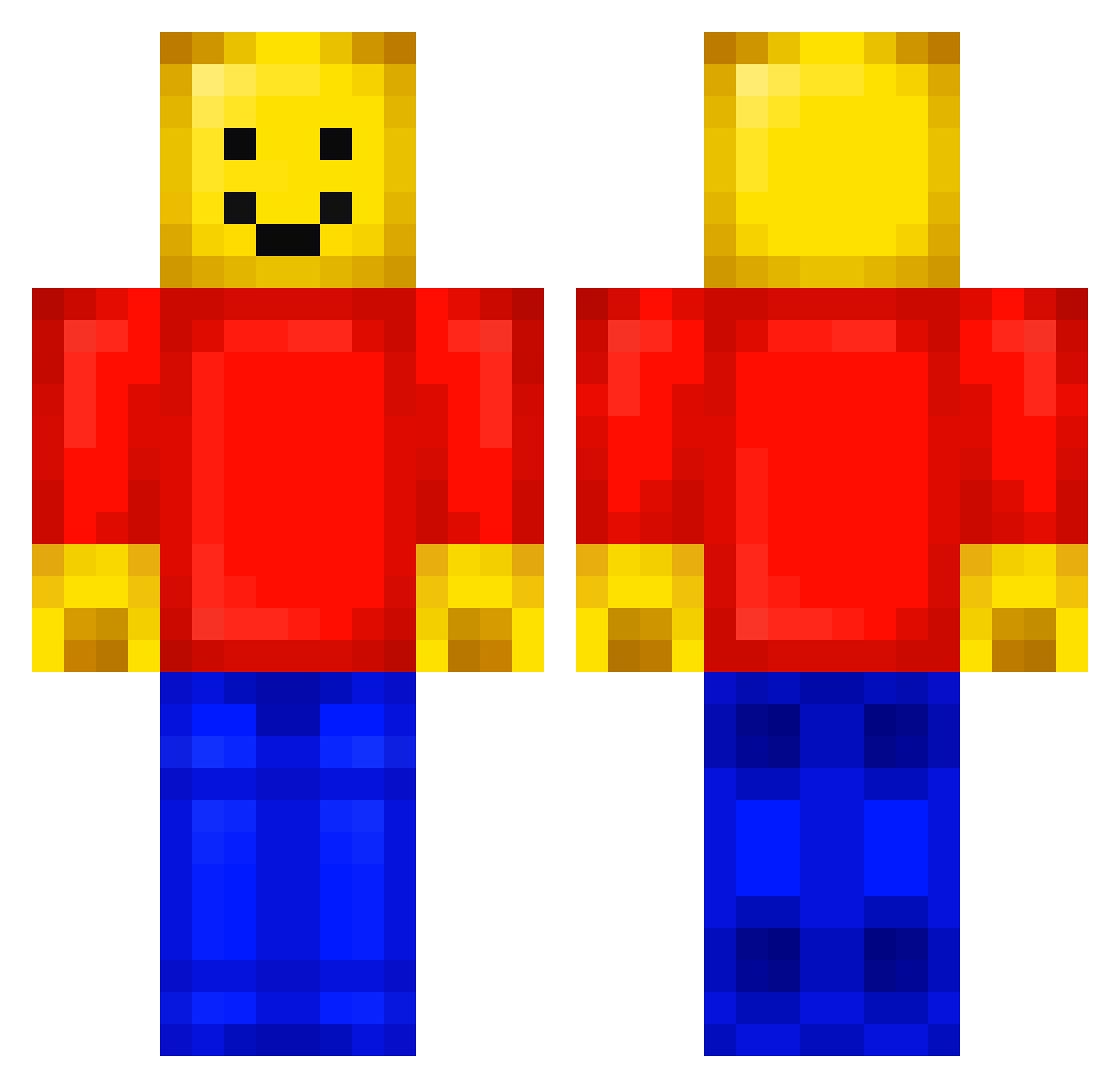 therapist Minecraft skin, front and back view