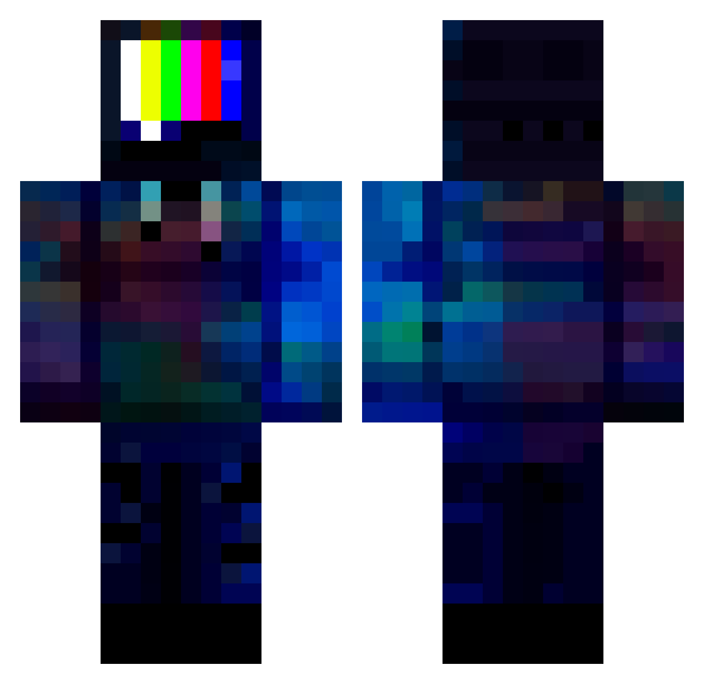 Microwave_Luigi Minecraft skin, front and back view