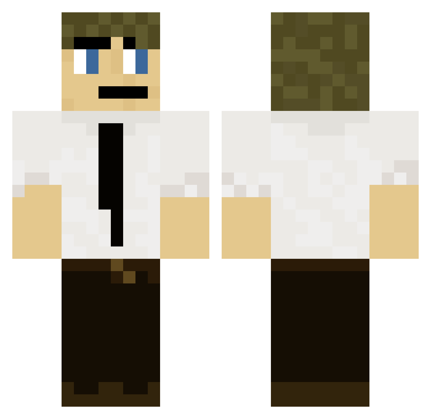 Aforaway Minecraft skin, front and back view