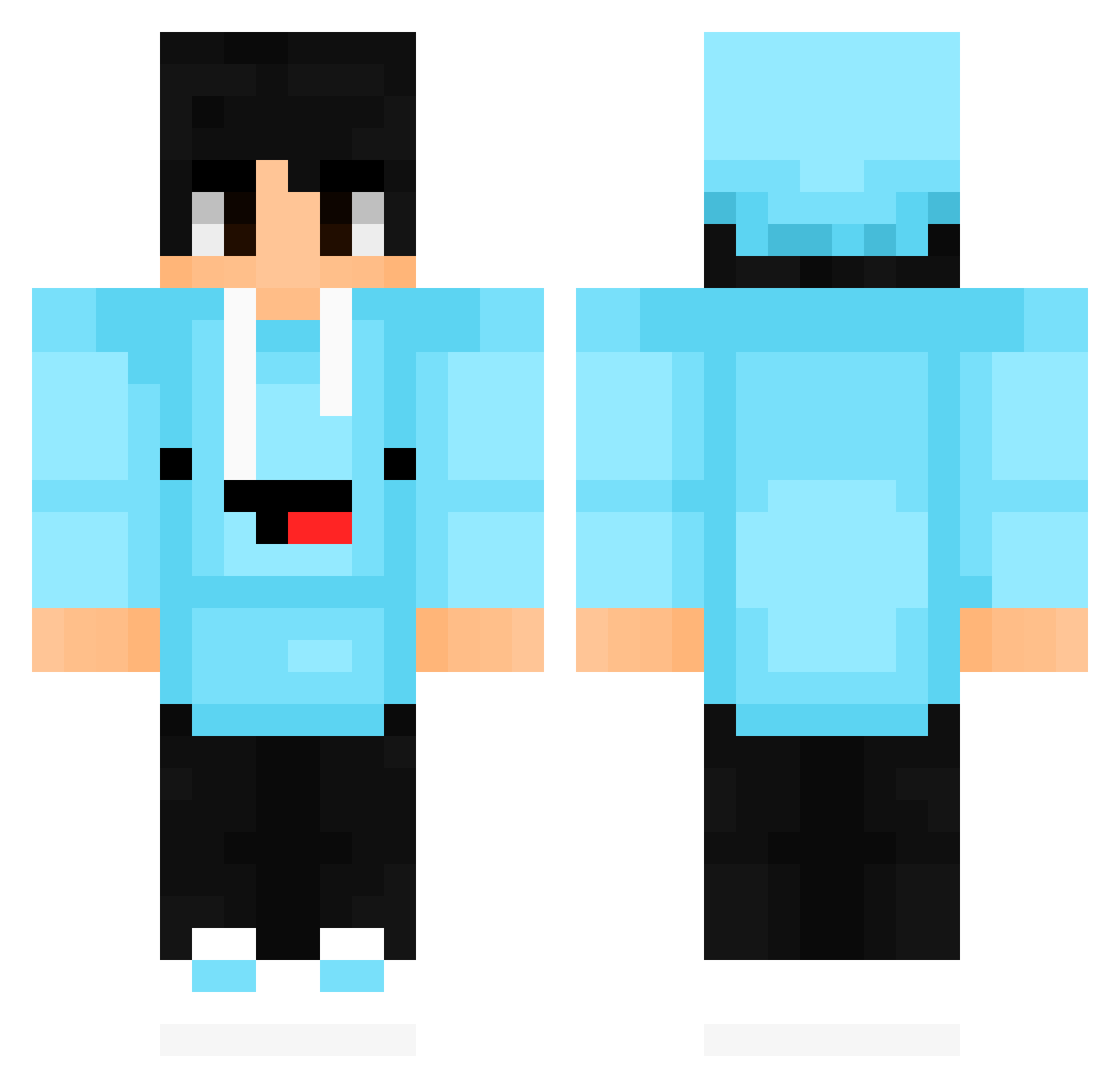 XploiteYT Minecraft skin, front and back view