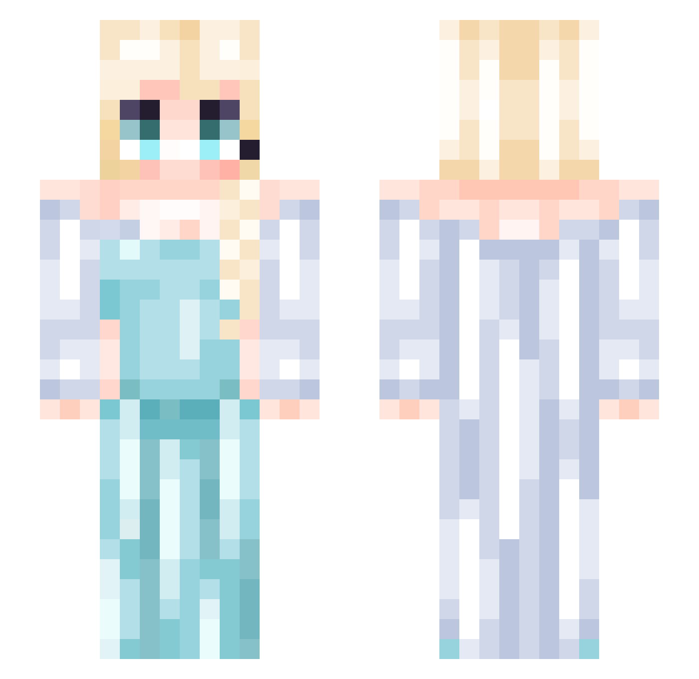 snowgirl7 Minecraft skin, front and back view