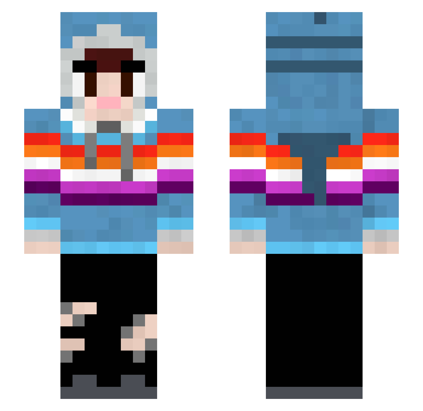 KristiChaos Minecraft skin, front and back view