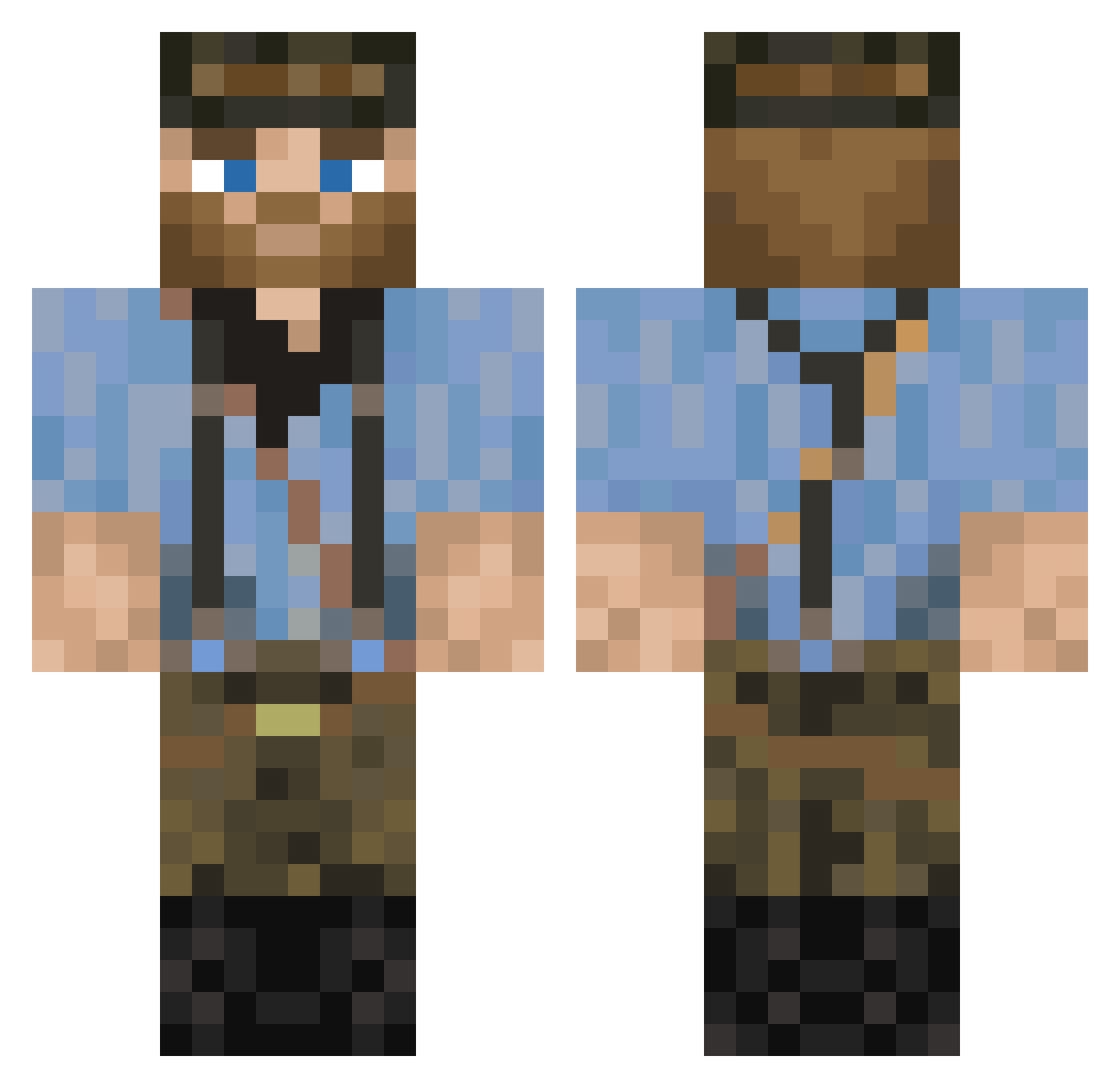 Zarumas Minecraft skin, front and back view