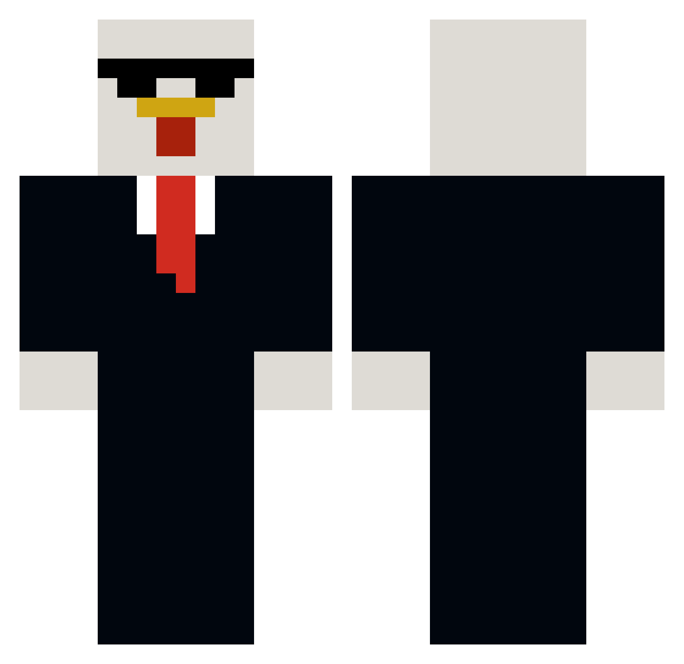 Bobandsteve7 Minecraft skin, front and back view