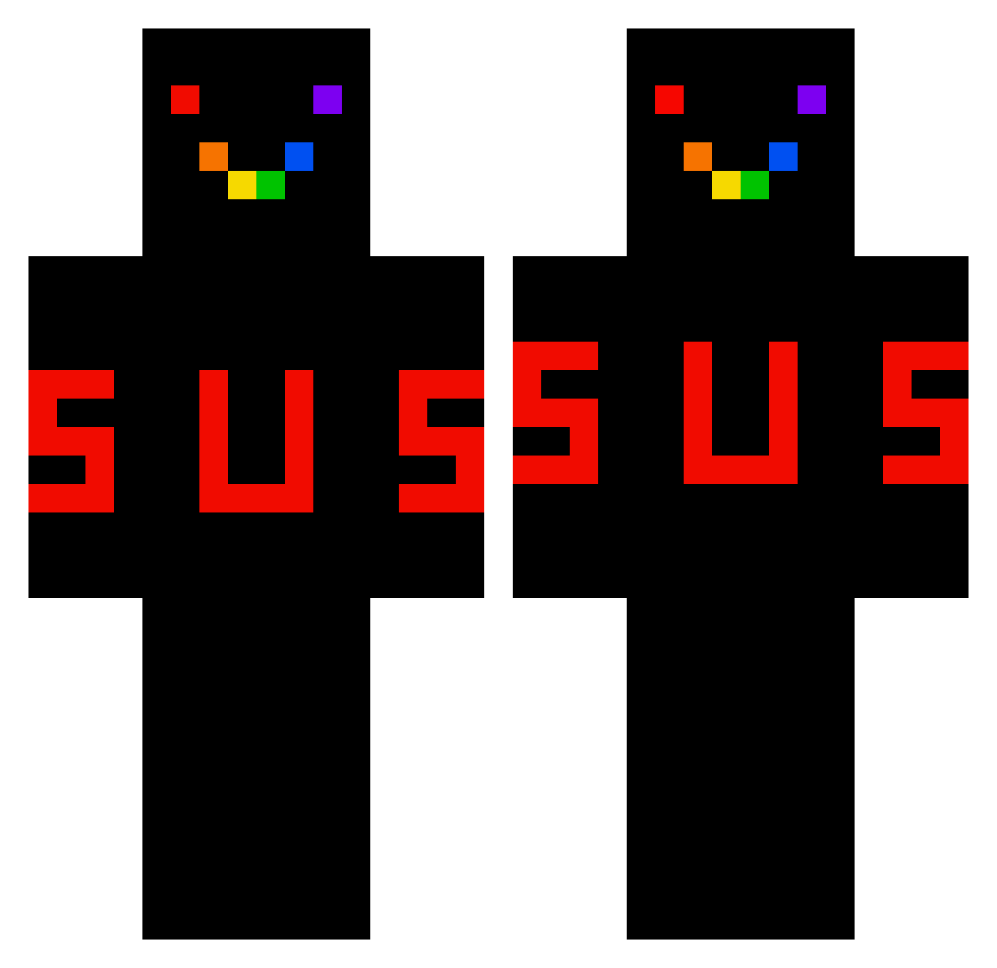 bsoc Minecraft skin, front and back view