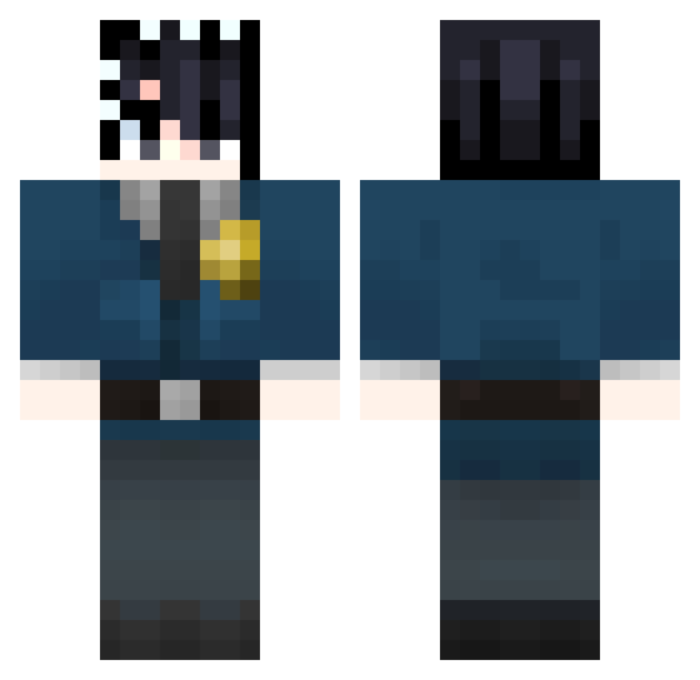 AarkaoN Minecraft skin, front and back view