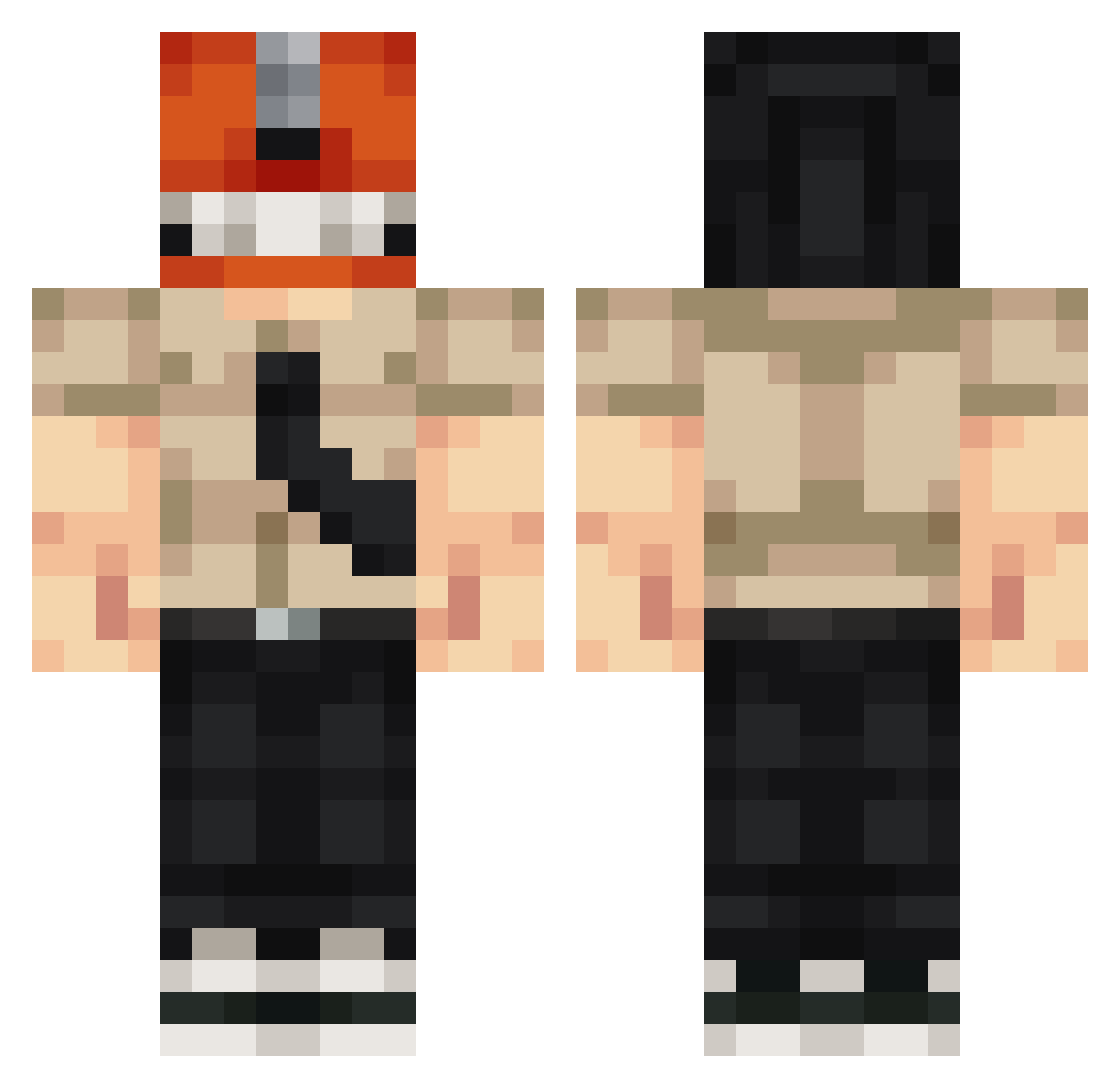 PorkNugget007 Minecraft skin, front and back view