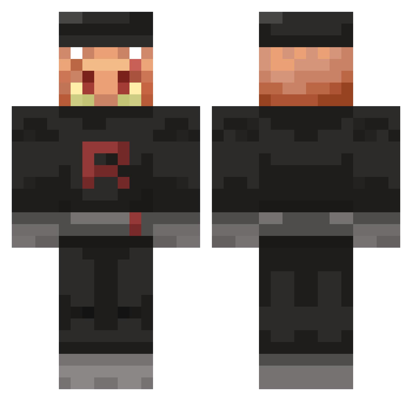 Xord_ Minecraft skin, front and back view
