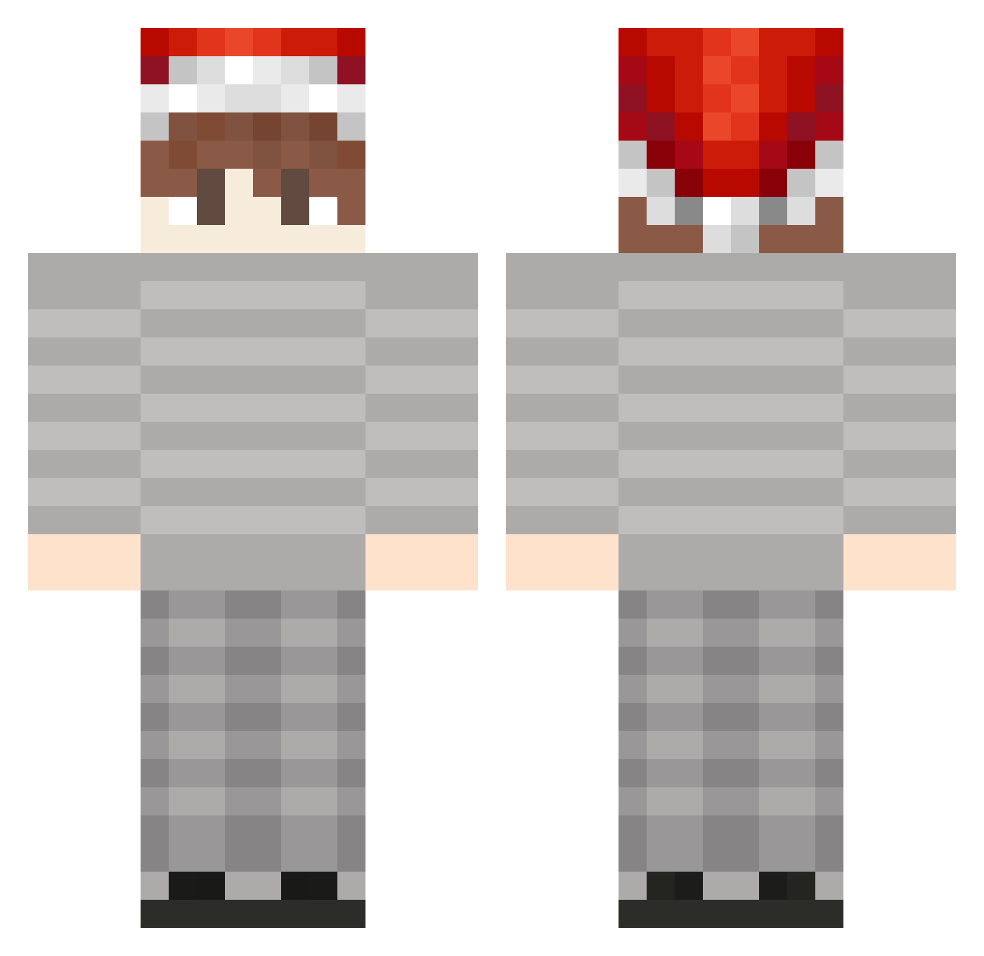 Uras Minecraft skin, front and back view