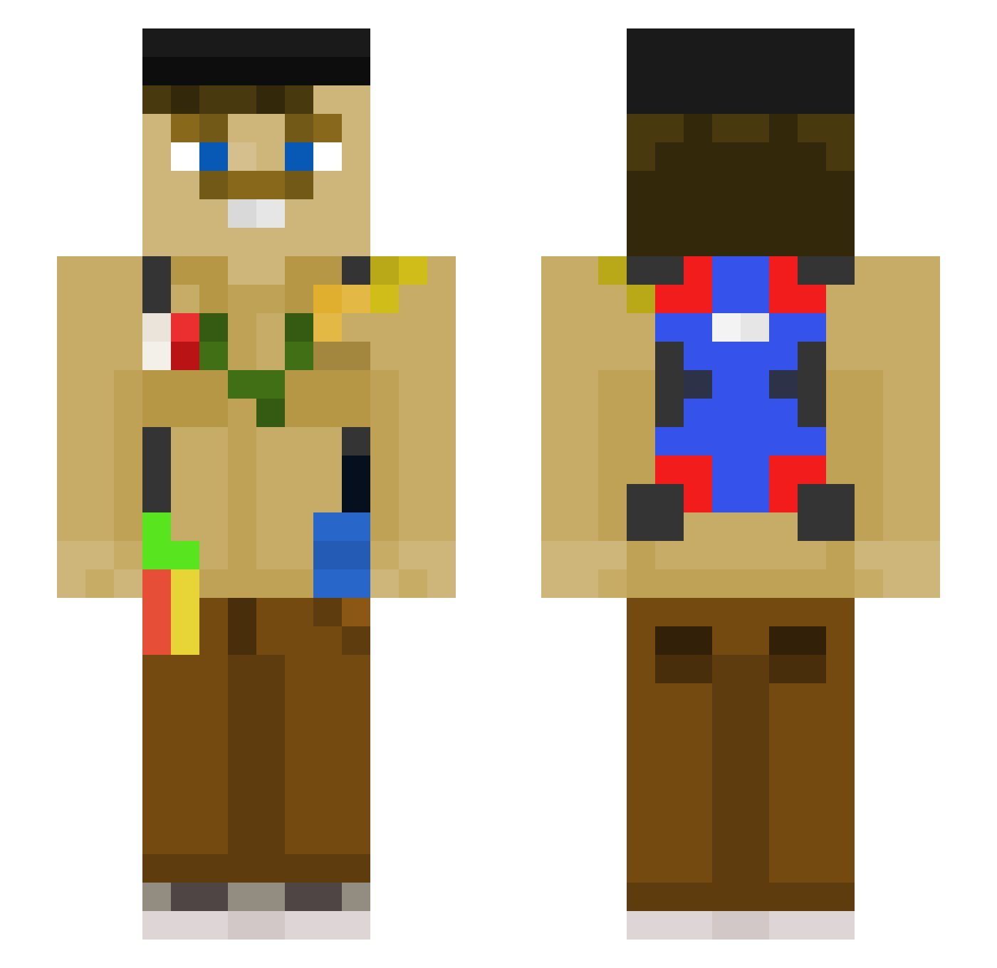 TiefkuelKatze Minecraft skin, front and back view