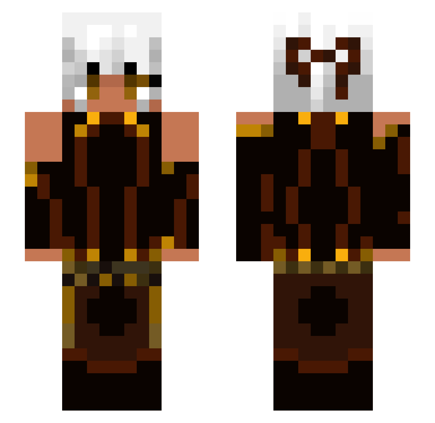 FakeUnicorn Minecraft skin, front and back view