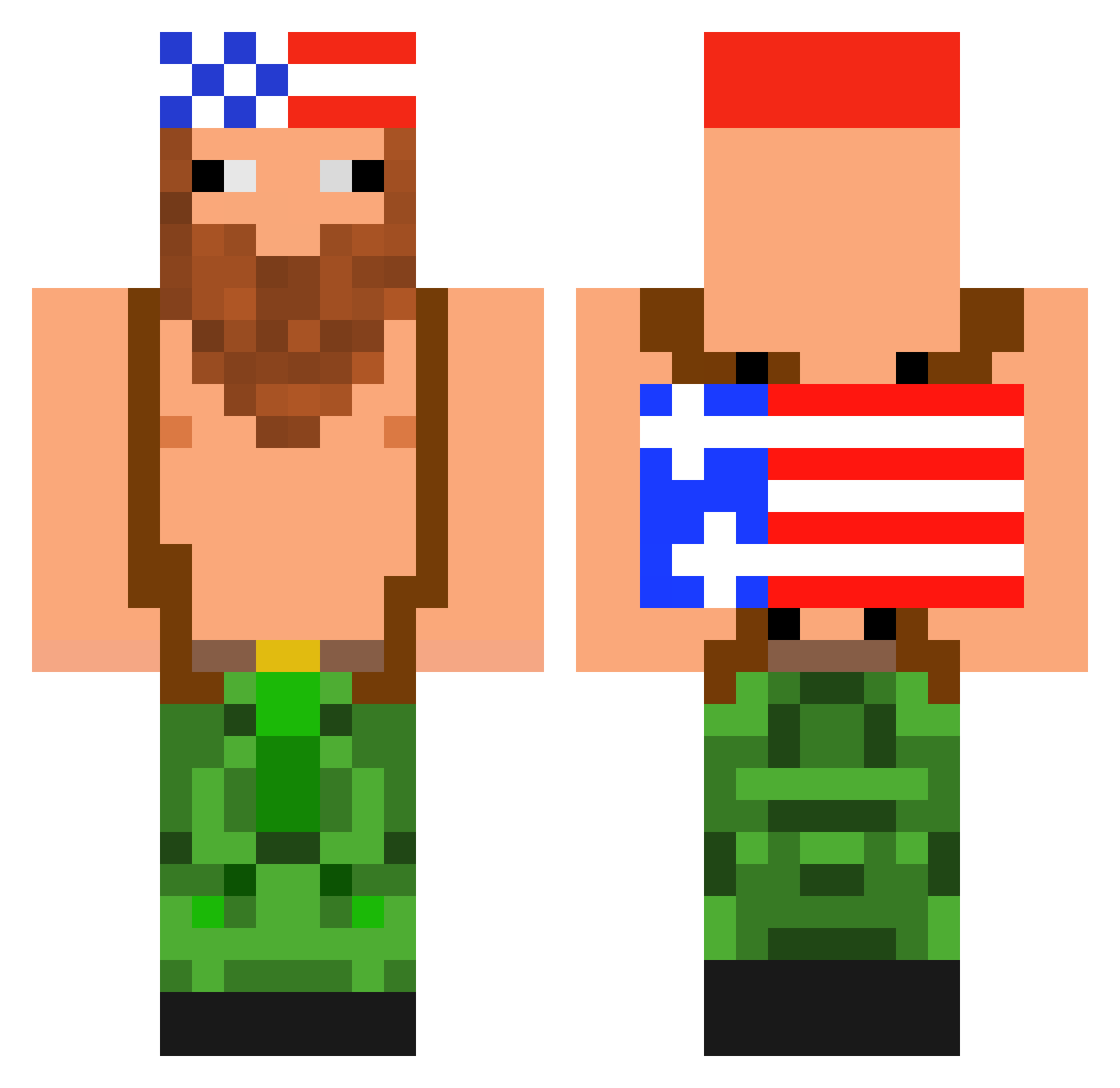 Superconduction Minecraft skin, front and back view