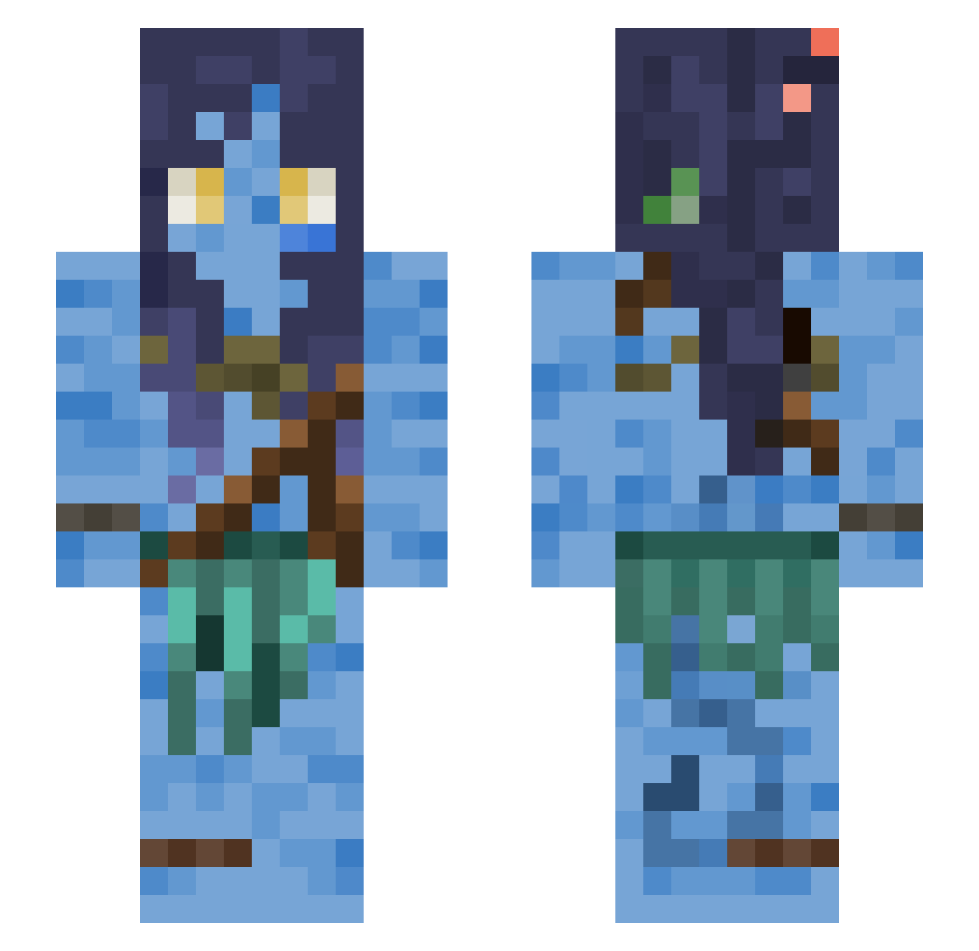 Taikonsole Minecraft skin, front and back view