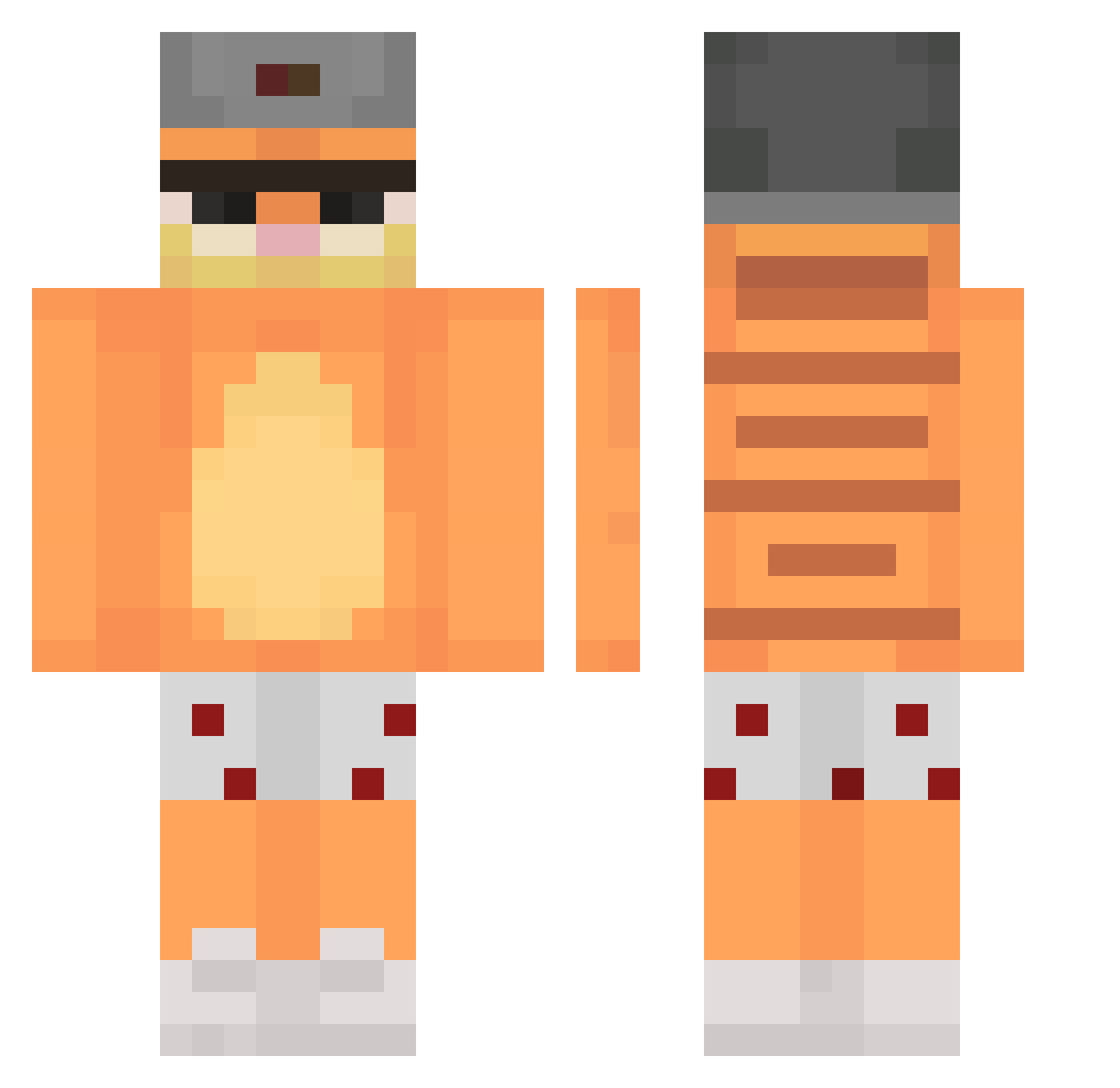Yioji Minecraft skin, front and back view