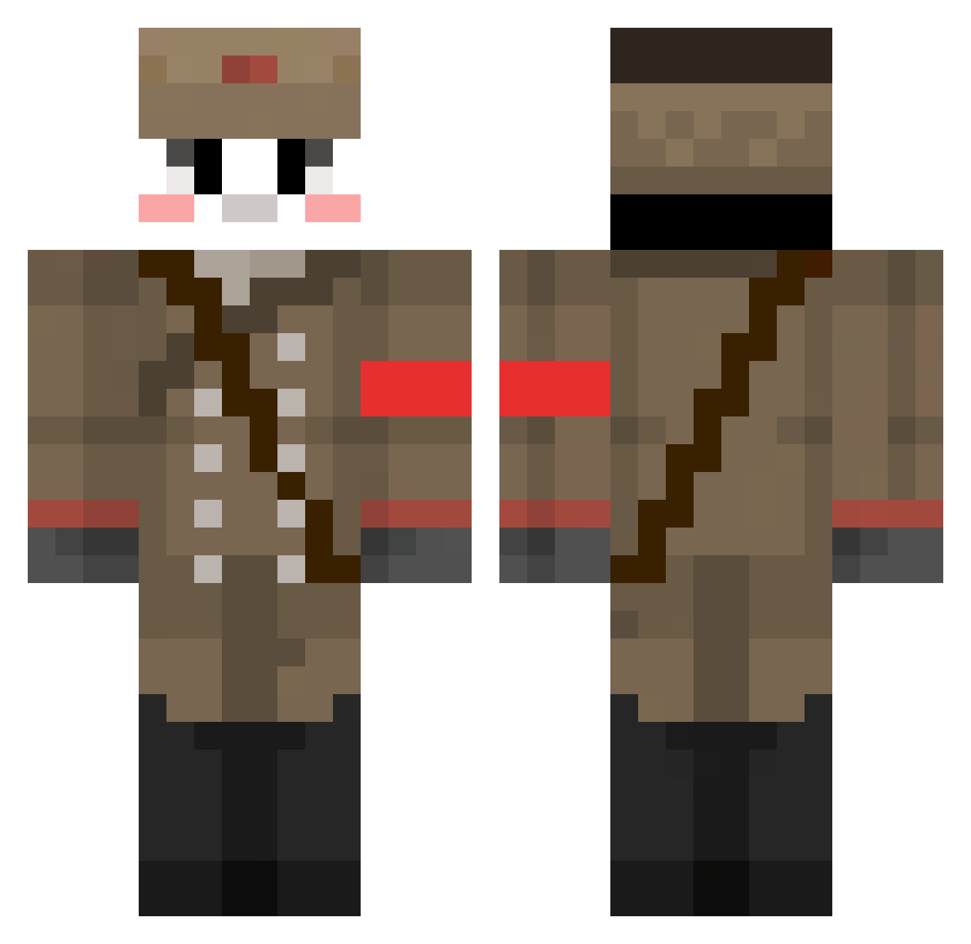MrC0oki3 Minecraft skin, front and back view