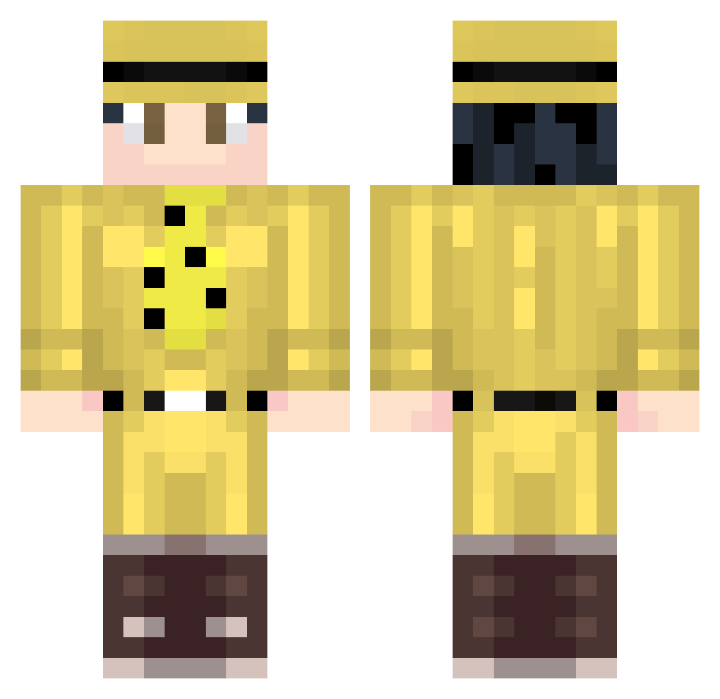 Floinker Minecraft skin, front and back view