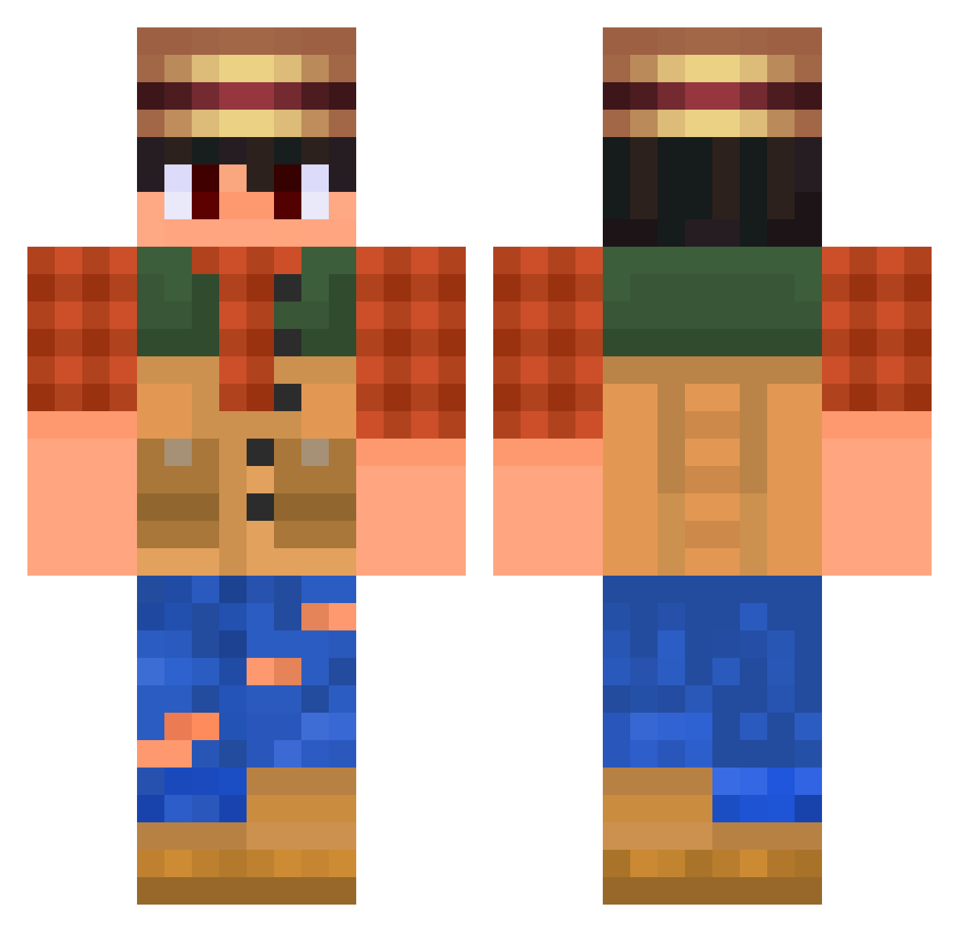 SzymiB Minecraft skin, front and back view