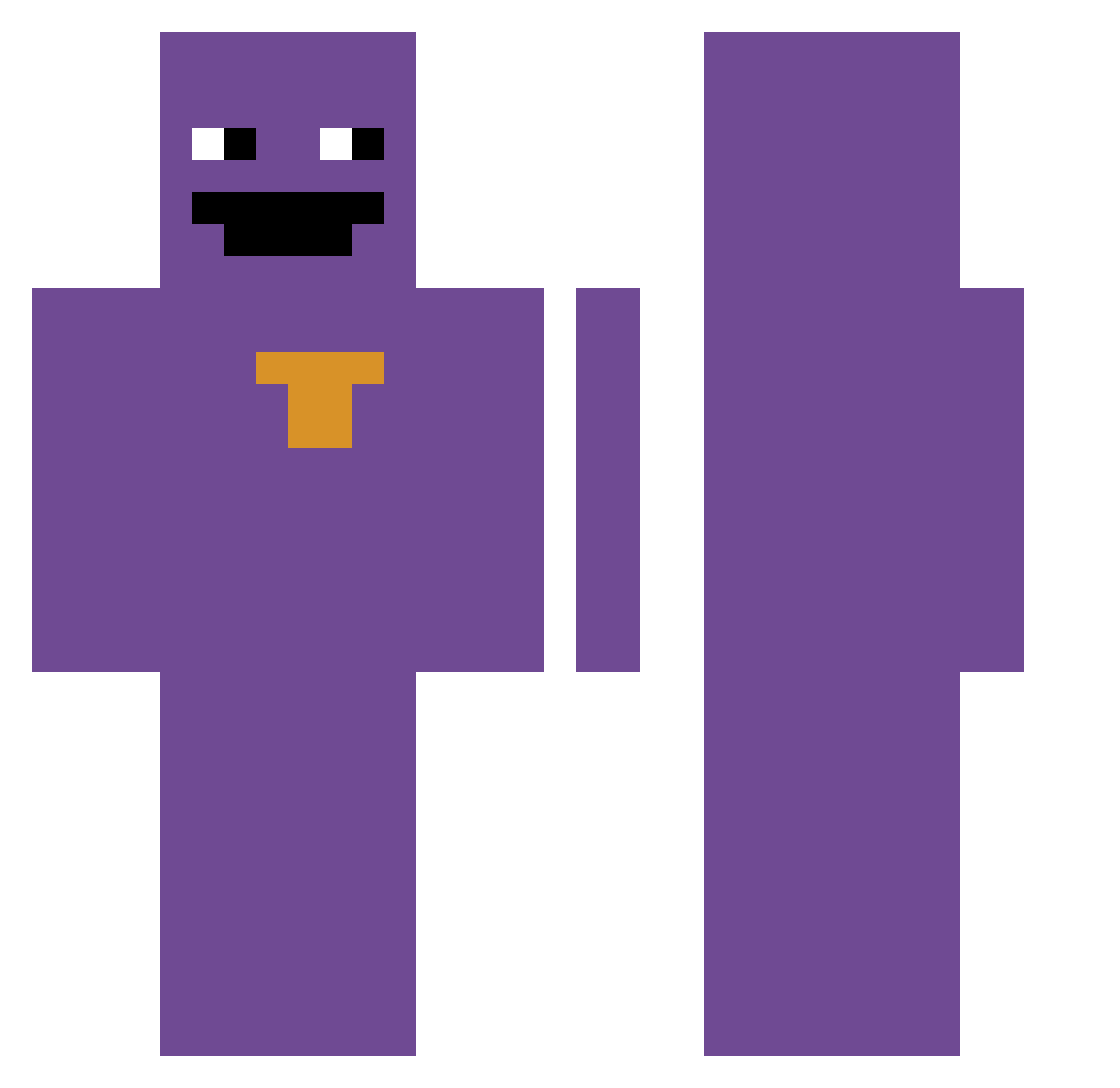 BigFatNutts Minecraft skin, front and back view