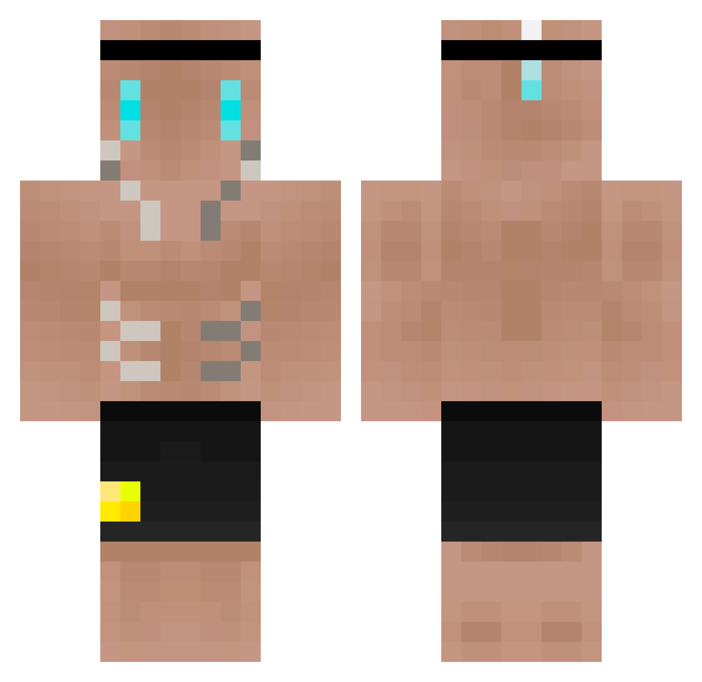 Fumando Minecraft skin, front and back view