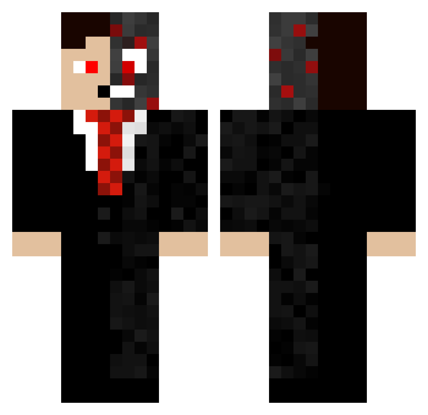 The_D0ubleface_ Minecraft skin, front and back view
