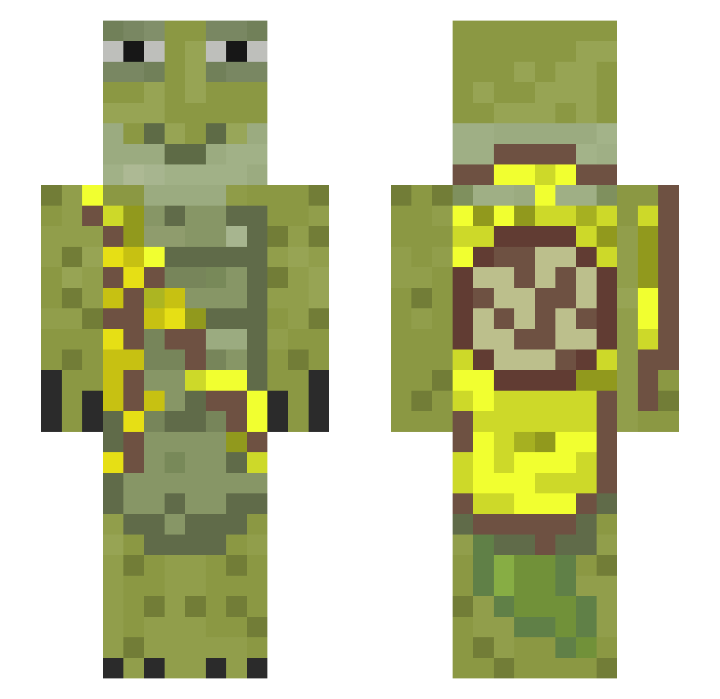 74tiz Minecraft skin, front and back view
