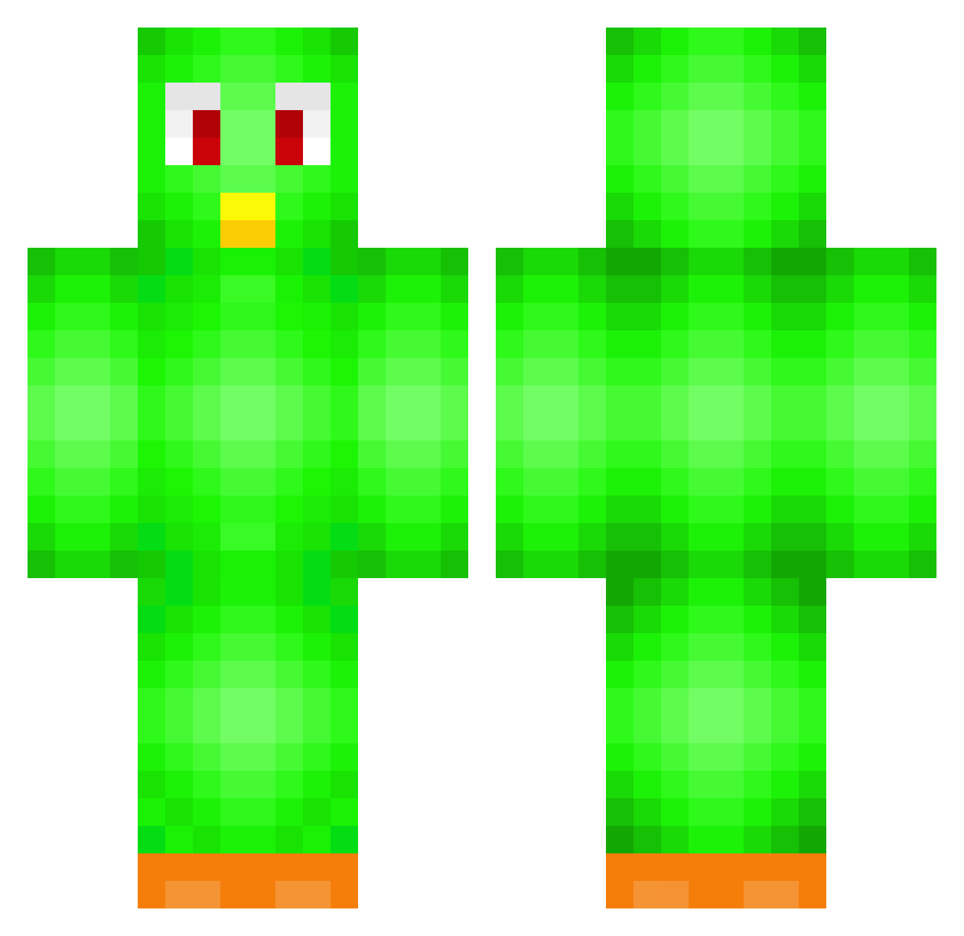 JiHanWoo Minecraft skin, front and back view