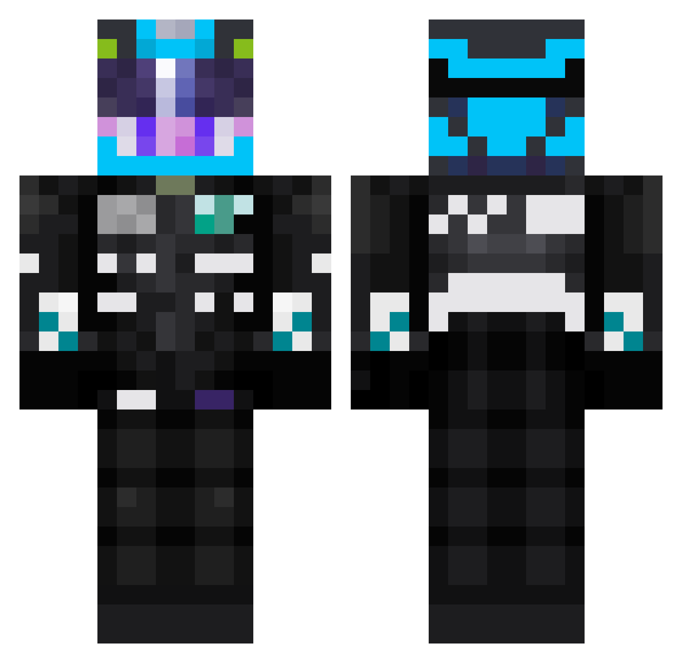 Woytiks Minecraft skin, front and back view