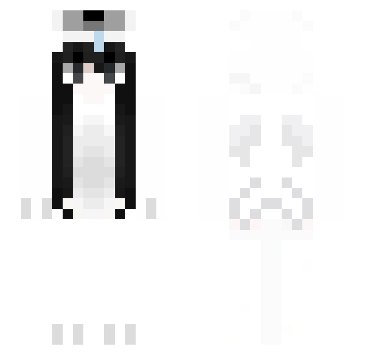 Lxahh Minecraft skin, front and back view